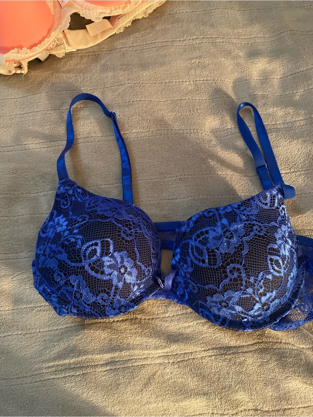 Victoria's Secret Royal Blue Lace Underwire Bra